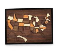 mapa de viaje con alfileres|Mapa de viaje, rompecabezas de Estados Unidos, madera con alfileres para planificación y decoración del hogar