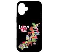 Mapa de Viaje de la Bandera de Japón Orgullo japonés Okinawa Tokio Love Carcasa para iPhone 16