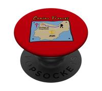 Mapa del Camino Francés 2026 Santiago de Compostela Peregrino PopSockets PopGrip Adhesivo
