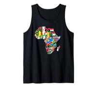 Mapa del Continente Africano con Banderas del país Orgullo Africano Camiseta sin Mangas