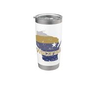 Mapa del contorno del estado de Wisconsin EE. UU. Vaso térmico de acero inoxidable de doble pared