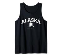 Mapa del Estado de Alaska, diseño de Viaje Vintage Camiseta sin Mangas