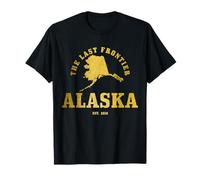 Mapa del Estado de Alaska: La última Frontera, del año 1959, Vintage Camiseta