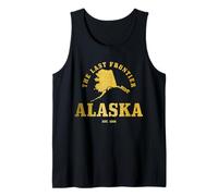 Mapa del Estado de Alaska: La última Frontera, del año 1959, Vintage Camiseta sin Mangas