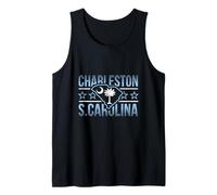 Mapa del Estado de Charleston, Carolina del Sur, Palmetto Tree Vintage Camiseta sin Mangas