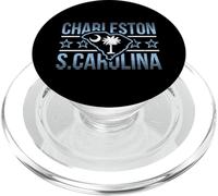 Mapa del Estado de Charleston, Carolina del Sur, Palmetto Tree Vintage PopSockets PopGrip para MagSafe