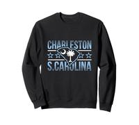 Mapa del Estado de Charleston, Carolina del Sur, Palmetto Tree Vintage Sudadera