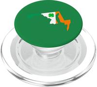 Mapa del estado de Maryland, bandera irlandesa, día de San Patricio PopSockets PopGrip para MagSafe