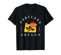 Mapa del Estado de Oregon de Portland City of Roses, Vintage, Retro Camiseta