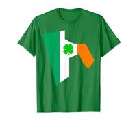Mapa del estado de Rhode Island Bandera irlandesa Día de San Patricio Camiseta