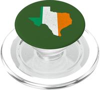 Mapa del estado de Texas, bandera irlandesa, día de San PopSockets PopGrip para MagSafe