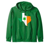 Mapa del estado de Texas, bandera irlandesa, día de San Sudadera con Capucha