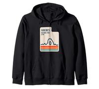 Mapa del Estado de Utah con delicados Arcos de Arco Parque Nacional Retro Sudadera con Capucha