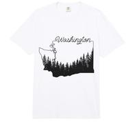 Mapa del Estado de Washington Evergreen PNW Vintage Pride Comfort Colors Adult Heavyweight T-Shirt
