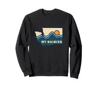 Mapa del Estado de Washington Retro Line Mount Rainier National Park Sudadera
