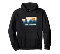 Mapa del Estado de Washington Retro Line Mount Rainier National Park Sudadera con Capucha