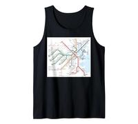 Mapa del Metro de Boston - Estados Unidos Camiseta sin Mangas, Hombre, Negro, S