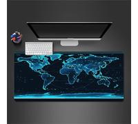 Mapa del Mundo Azul Alfombrilla Ratón XXL 800x400x2mm Alfombrilla ratón Gaming,Goma Antideslizante,Mouse Pad Lavable para Jugadores de PC, Oficina