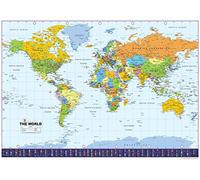 Mapa del mundo con banderas - Vinilo - tamaño A0 - 84,1 x 118.9 cm