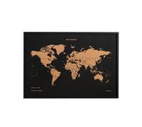 Mapa del Mundo de Corcho Special Edition con Marco 90 x 60 cm (Negro)