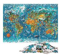 Mapa del Mundo de Fantasía Puzzles Adultos 1000 Piezas Juego De Rompecabezas para Decoración del Hogar Educational Game Cumpleaños Stress Relief 1000pcs (75x50cm)
