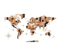 Mapa del mundo de madera en 3D, mapa decorativo del mundo de madera arte de pared multicapa, arte de decoración de pared para el hogar y la oficina, regalo para todas las ocasiones, 150 x 85 cm