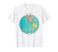 Mapa del Mundo del hemisferio Occidental Diseño Cartografía Globo Arte Camiseta