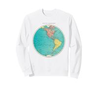 Mapa del Mundo del hemisferio Occidental Diseño Cartografía Globo Arte Sudadera