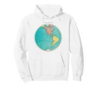 Mapa del Mundo del hemisferio Occidental Diseño Cartografía Globo Arte Sudadera con Capucha