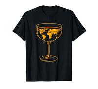 Mapa del mundo en arte de copas de vino, amor viajando Camiseta