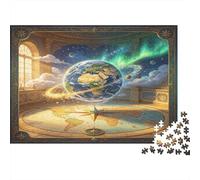 Mapa del Mundo Fantasía Educación Puzzle de 1000 Piezas Papel para Adultos Arte Astronomía Mejora atención Juego Familiar Decoración Regalo Nan