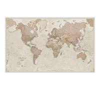 Mapa del mundo gigante, plastificado - 201 x 116,5 cm - Colores clásico