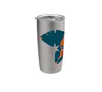 Mapa del mundo naranja rojo en proyección de mariposa Waterman Vaso térmico de acero inoxidable de doble pared