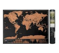 Mapa del mundo para rascar, 42,5 x 30 cm, juego completo con todos los accesorios, banderas de colores y pegatinas, mapa como póster de pared para colgar, para amantes de los viajes.