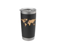 Mapa del mundo planeta tierra Vaso térmico de acero inoxidable de doble pared
