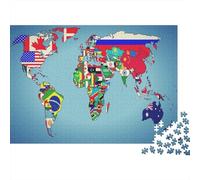 Mapa del Mundo Puzzle 1000 Piezas, DIY, Juguete Educativo, Decoración del Hogar, Rompecabezas Adultos, A Partir De 14 Años 1000pcs (75x50cm)