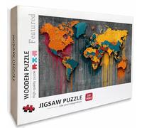 Mapa Del Mundo Puzzle de 6000 Piezas para Adultos, Puzzle Madera con Caja 179x105cm, Rompecabezas Adultos de Alta Dificultad, Pasatiempo Creativo, Juego de Rompecabezas, Regalos niñas (Pintada) 6-3617