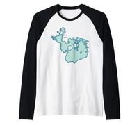 Mapa del mundo según Fish Camiseta Manga Raglan