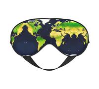 Mapa del Mundo - Sombra de ojos súper suave y cómoda con correa ajustable, cubierta de ojos cero presión ocular