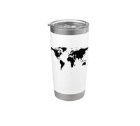 Mapa del Mundo Vaso térmico de acero inoxidable de doble pared