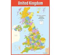 Mapa del Reino Unido | Posters geográficos | Papel laminado brillante midiendo 850mm x 594mm (A1) | Geography Classroom Posters | Tablas educativas de Daydream Education