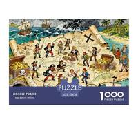 Mapa del Tesoro Pirata Puzzle De Madera Impermeable Puzzles De 1000 Piezas para Adultos Imposible Rompecabezas Juegos Educativos
