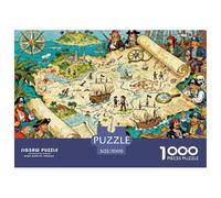 Mapa del Tesoro Pirata Puzzle De Madera Impermeable Puzzles De 1000 Piezas Regalos para Adultos Desafiante Y Estimulante Rompecabezas Juegos Educativos