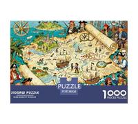 Mapa del Tesoro Pirata Puzzle De Madera Impermeable Puzzles De 1000 Piezas Regalos para Adultos Imposible Rompecabezas Juegos Educativos