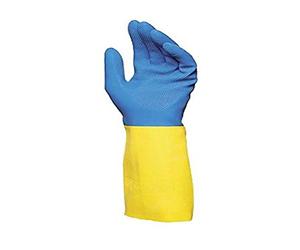 Mapa Duo-Mix 405 - Guante Bicolor, 1 par, Azul y Amarillo