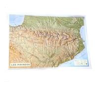 Mapa en relieve de los Pirineos. 65 x 45 cm
