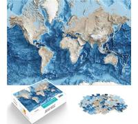 Mapa en Relieve del Mundo Rompecabezas de 2000 Piezas para Adultos Desafío difícil para aliviar el estrés Decoración artística del hogar 70x100cm