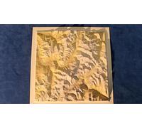 Mapa en relieve Mont Blanc. 22x22 cm