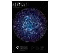 Mapa estelar fluorescente que brillan en la oscuridad, diseño de estrellas y cielo nocturno - 59.4 x 84.1 cm