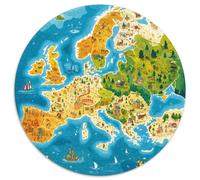 Mapa Europeo Puzzle Redondo 1000 Piezas animación Rompecabezas Impossible Exclusivo De Amazon para Adultos Y Niños 1000pcs (67.5x67.5cm)